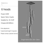 LED Stair Chandelier: Luxury Loft Geometry Pendant Lamps for Modern Living