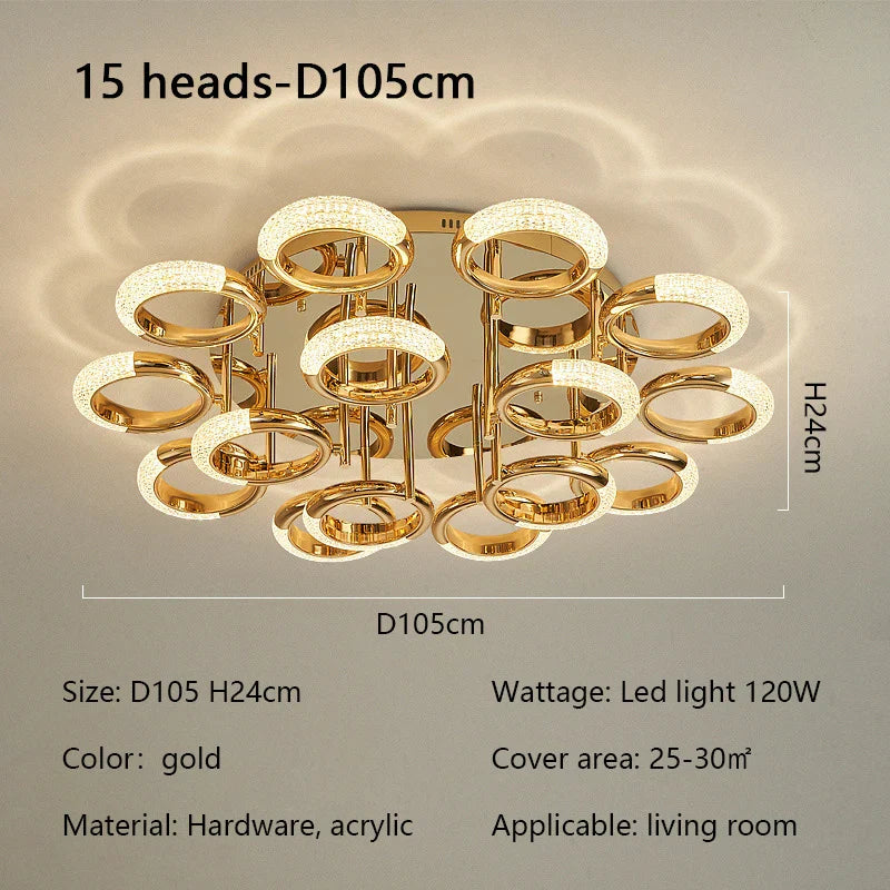 Circle Ring LED Ceiling Light - Modern Minimalist Luxury Acrylic Bedroom Lighting Fixtures
