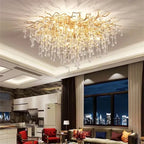Modern Crystal Gold Tree Branch Ceiling Chandelier for Bedroom and Living Room