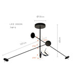 Rotatable Arm LED Chandelier: Minimalist Nordic Design for Living/Dining/Hall Light
