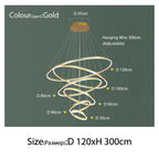 Sophisticated Duplex Living Room Chandelier & LED Circles Lighting Fixtures