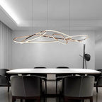 Rose Gold LED Chandeliers: Modern Rings Lighting for Living, Dining, Kitchen - Luminaire
