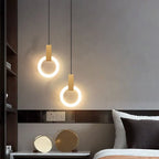 Modern Nordic Bedroom Circle Ring Chandelier LED Pendant Lighting
