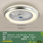 Modern Black 56cm Round Ceiling Fan with LED Light and Remote Control