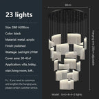 Acrylic LED Chandelier: Modern Light Luxury Dimmable Pendant for Living Room-Elegant Lighting Fixtures