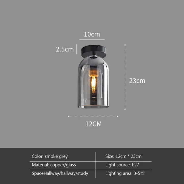 Minimalist Glass LED Ceiling Lamp for Aisle, Living Room, and Corridor