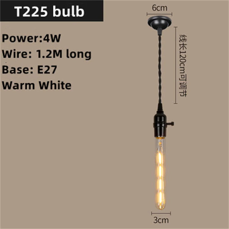 Art Deco Pendant Light with Switch - LED Bulb & Elegant Design for Indoor Decor