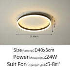 Modern Round Bedroom LED Ceiling Light for Living Room Study, Home Decor Lighting