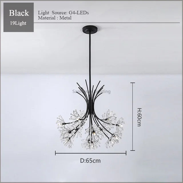 Modern Crystal Chandelier for Dining Room - Samsarah Lighting