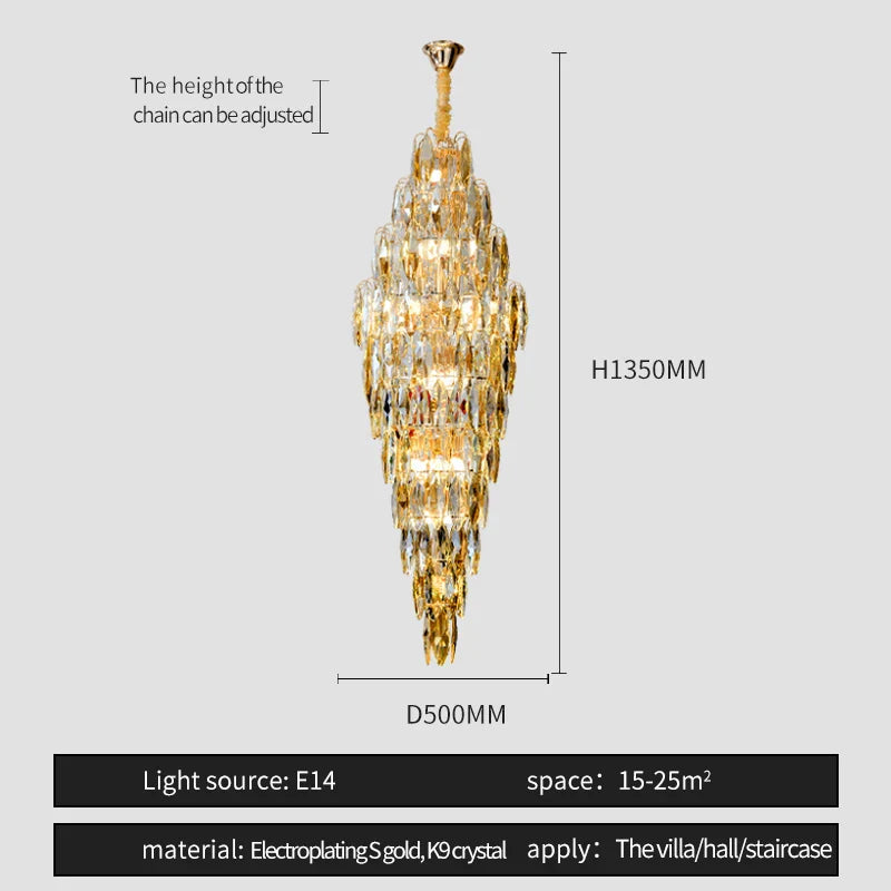 Crystal Chandelier for Luxe Modern European Villa Decor