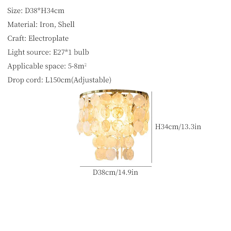 Shell Chandelier: Mediterranean Sea Pendant Light for Home, Bar, Restaurant.