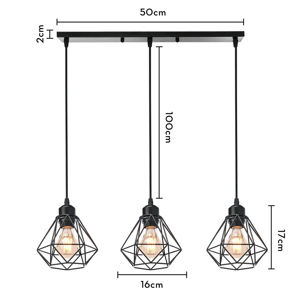 Industrial Wood Pendant Chandelier for Dinning Living Room Kitchen LED Fixture