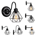Vintage LED Wall Light Retro Loft Sconce E27 Iron Cage Lampshade