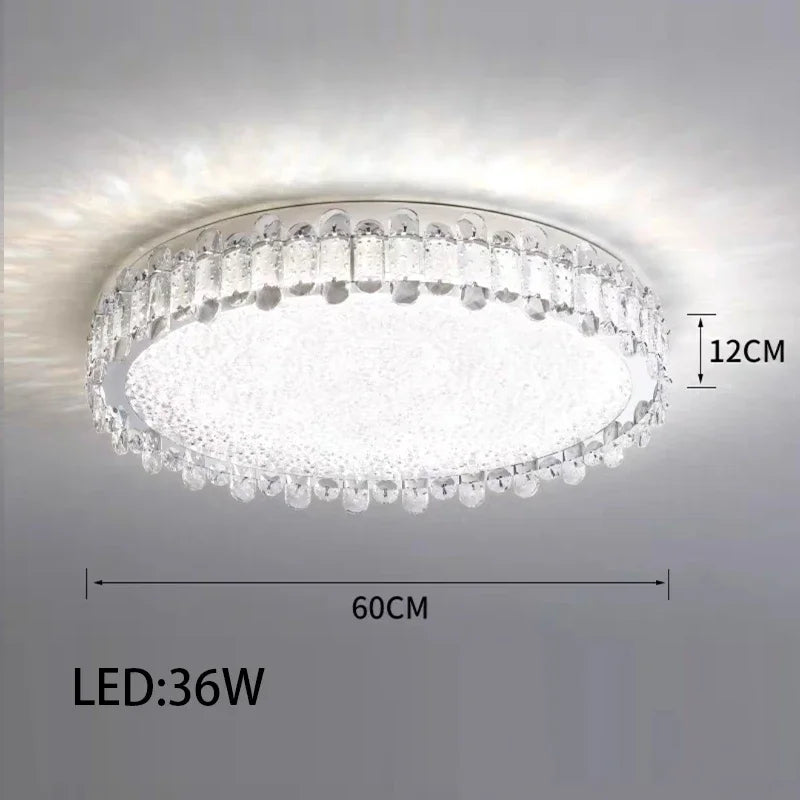 Crystal LED Ceiling Chandelier: Modern Dimmable Lighting Fixture for Stylish Home Decor