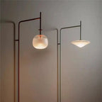 LED Glass Art Wall Lamp with Long Rocker Arm for Living Room and Studio