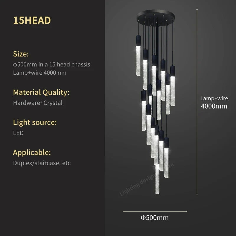 Crystal Bubble Chandelier Pendant Light - Modern Staircase Hanging Fixture