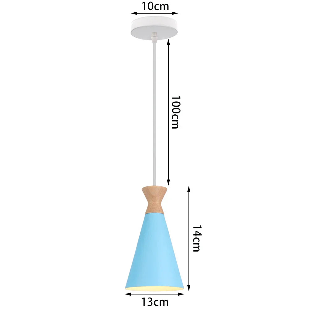 Blue Nordic Pendant Lights E27 Modern Hanging Lamps for Living Dining Kitchen