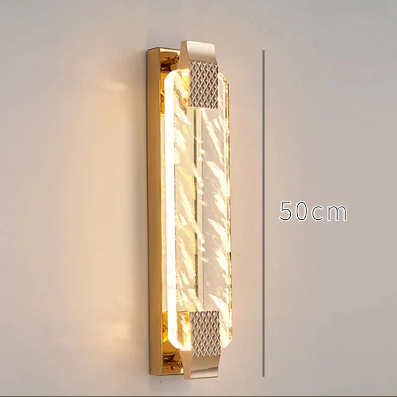 Crystal Wall Lamp for Living Room TV Background, Light Luxury Bedroom Bedside, Villa Stair