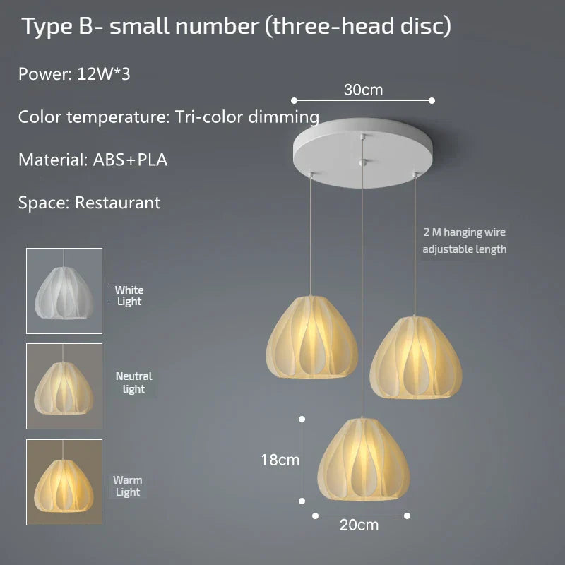 Modern 3D Print Ceiling Chandelier for Living Room & Restaurant Dining Décor