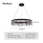 Smoky Glass LED Pendant Chandelier for Dining Living Bedroom Lighting