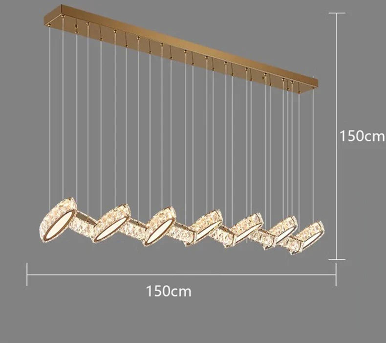 Crystal Chandelier Stair Pendant Lamp Living Room Interior Lighting