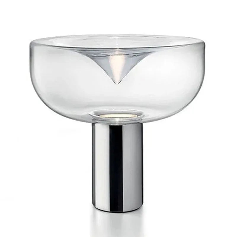 Aella Table Lamp: Elegant Clear Glass Luxury Art Desk Lamp for Office, Bedroom, and Foyer