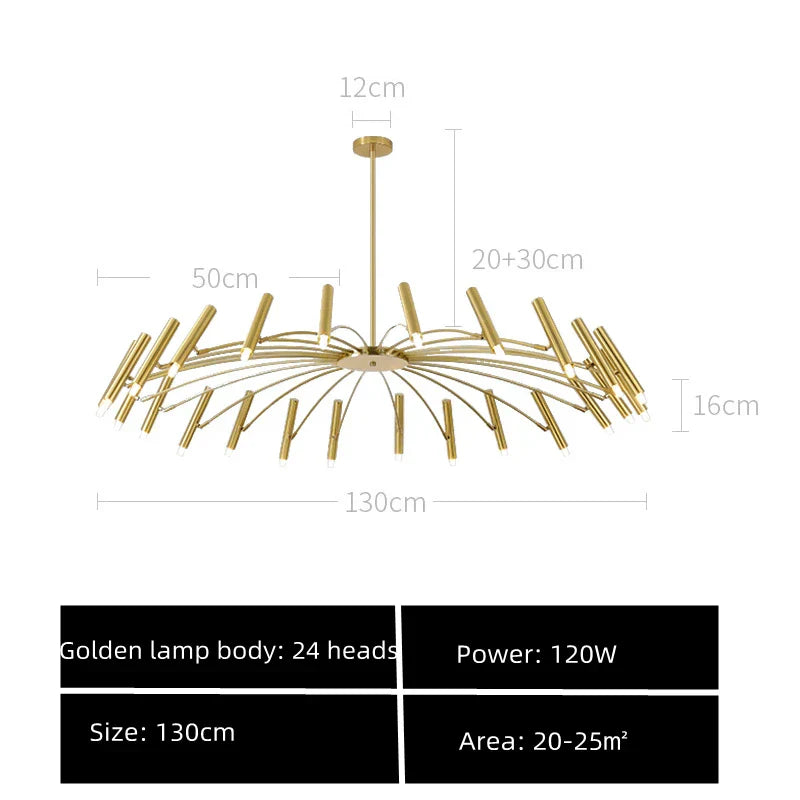 Black Sputnik Chandelier: Nordic Design, Adjustable Lighting for Home Décor