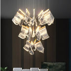 Acrylic Leaf Chandelier LED Light Dimmable Luxury Pendant for Home Decor
