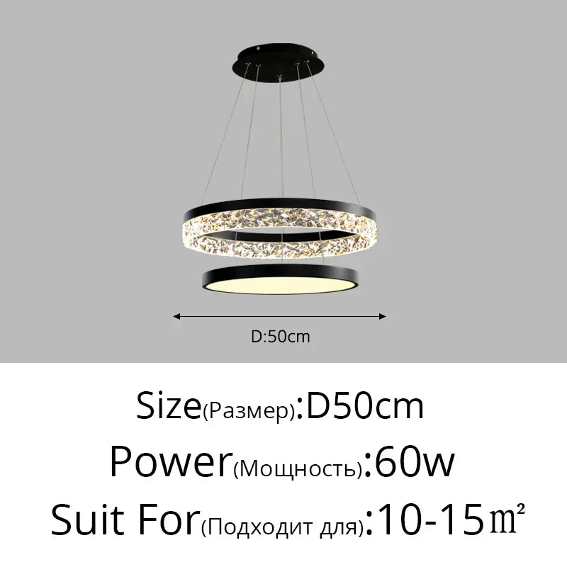 LED Chandelier Pendant Light with Remote Control for Home Decor