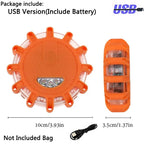 LED Safety Flare Emergency Flashing Strobe Light - 9 Modes - Portable & Rechargeable