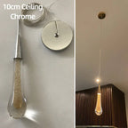 Tear Drop Crystal Glass LED Pendant Light Chandelier for Restaurant, Bar, and Staircase