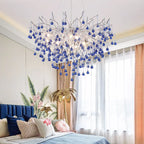 Kids' Pink Crystal Chandelier: Colorful Chrome Ceiling Light for Girls' Bedroom
