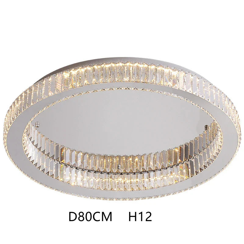 Chrome Crystal LED Ceiling Light: Modern Luxury Stainless Steel Art Lighting