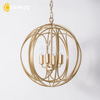 Gold Globe Chandelier Pendant Light for Living Room & Dining Room
