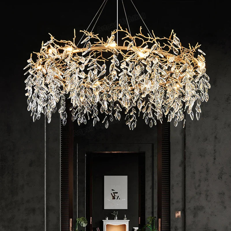 Modern Luxury Crystal Led Chandelier for Dining Living Room Hotel Hall