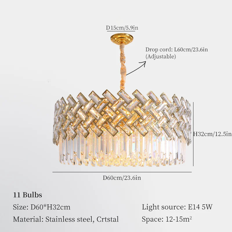Crystal Chandelier Pendant Lights, Modern Luxury Ceiling Lamp for Home Decoration