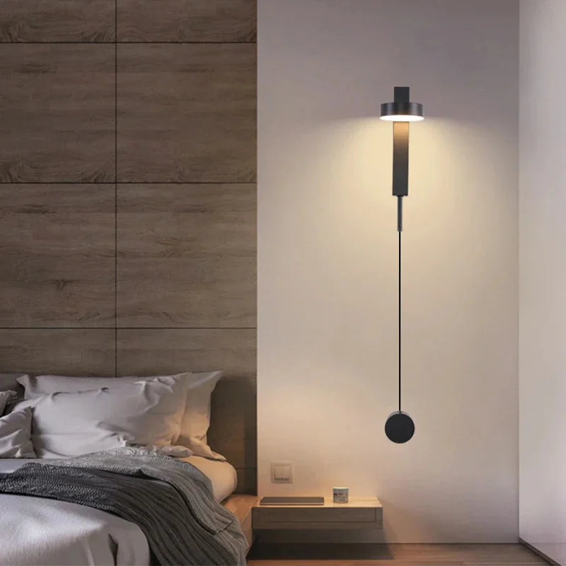 Black Gold Rotating LED Wall Lamp for Bedroom & Living Room