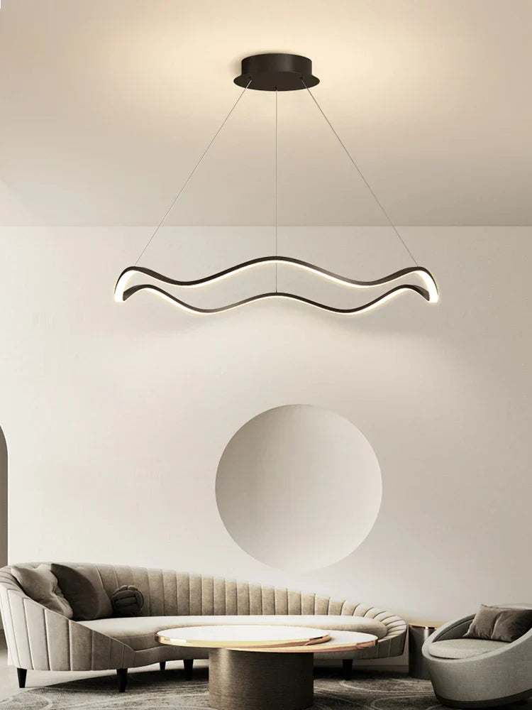 Circle Wave LED Pendant Chandelier for Modern Living Dining Bedroom Lighting