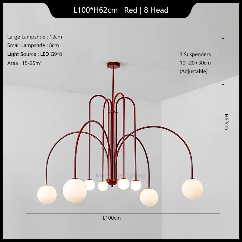 Modern Iron Glass Pendant Chandelier for Home Décor