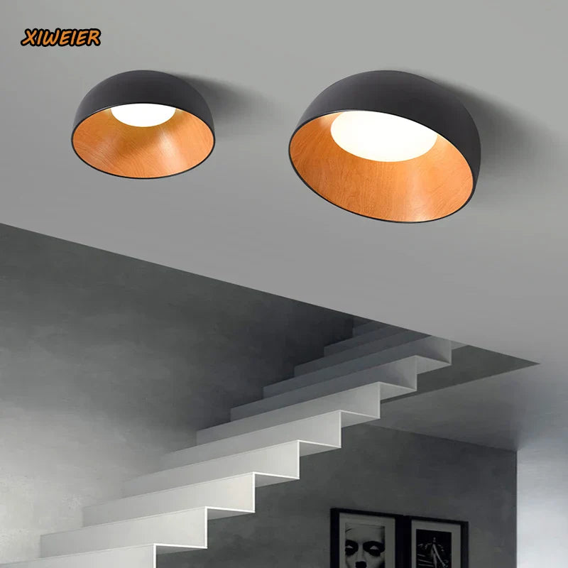 Wood Grain Color Ceiling Lamp for Bedroom, Living Room & Corridor