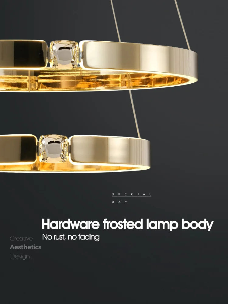 Diamond Ring Chandelier | Nordic Crystal Bedroom and Living Room Luxury Lamp