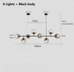 LED Glass Pendant Chandelier: Modern Nordic Style for Dining Room, Bedroom Decor