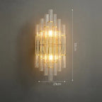 Art Deco Stainless Steel Crystal LED Wall Sconce Black Gold Bedroom Corridor
