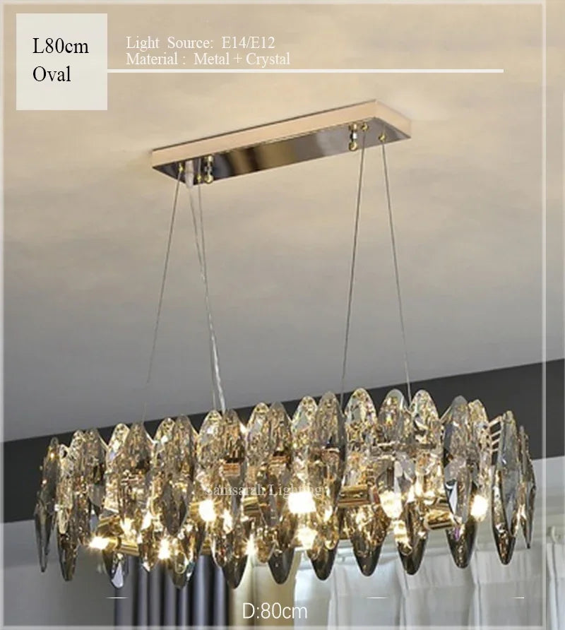 Luxury Diamond Crystal Chandelier for Dinning and Living Room Decor
