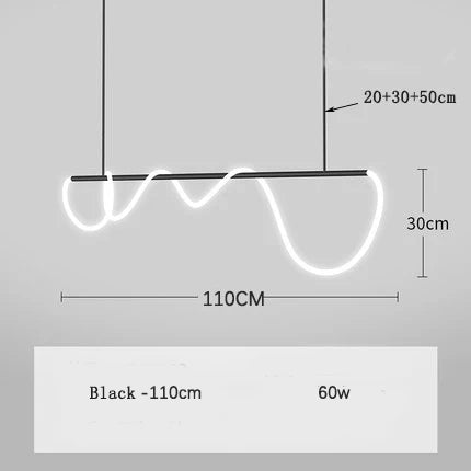 Nordic Light Luxury Chandelier Creative LED Bar for Living Room and Study Desk