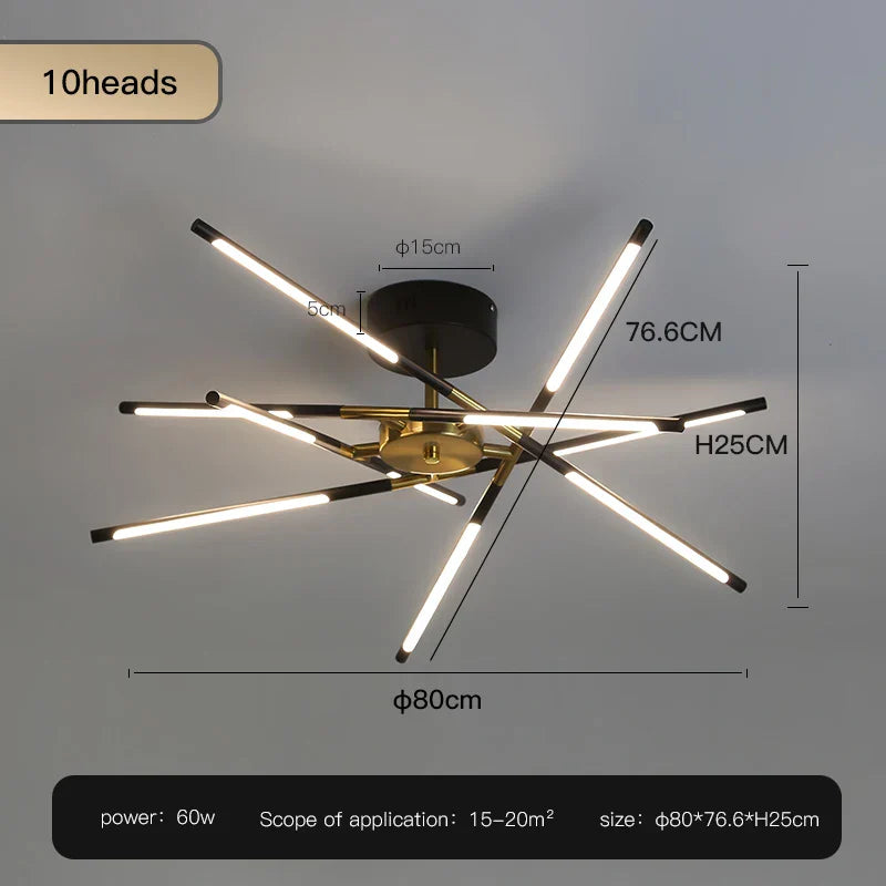 Stick Chandelier for Living Room Dining Kitchen LED Lighting Fixtures