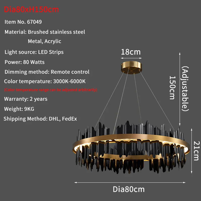 Modern Round LED Chandelier for Home Luxury Decor Lighting
