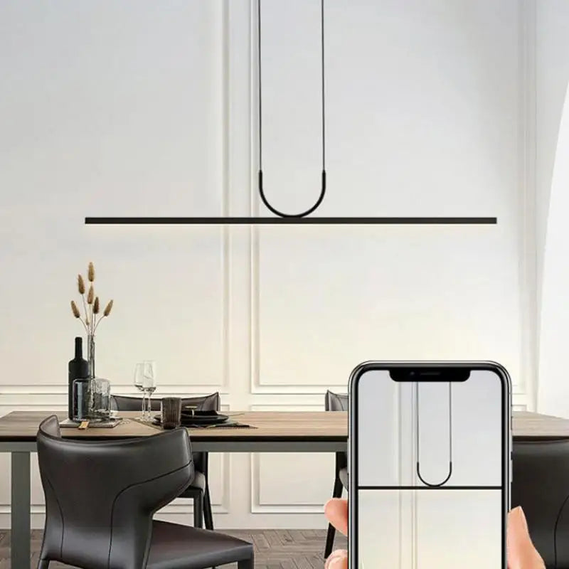 Black Art LED Ceiling Chandelier for Kitchen Island and Dining Room