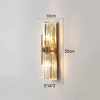 Crystal Gold Wall Lamp for Luxurious Living Room and Bedroom Lighting