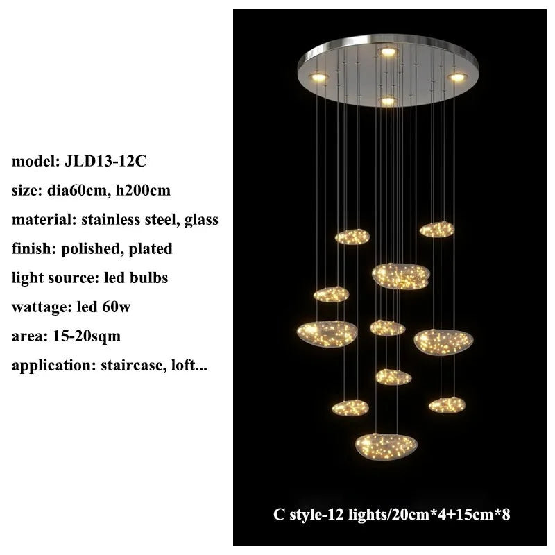 LED Drop Chandelier Lighting for Living & Dining Room Decor